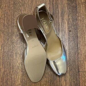 J. Crew Women's Metallic Silver Flats